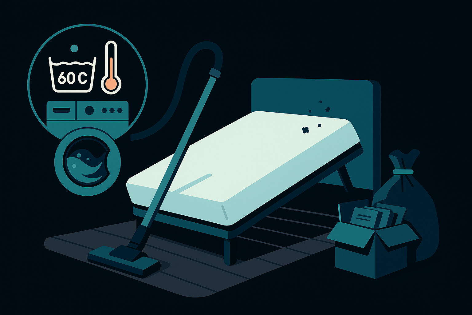 Préparation avant traitement : lavage 60°C, aspiration, accès dégagés