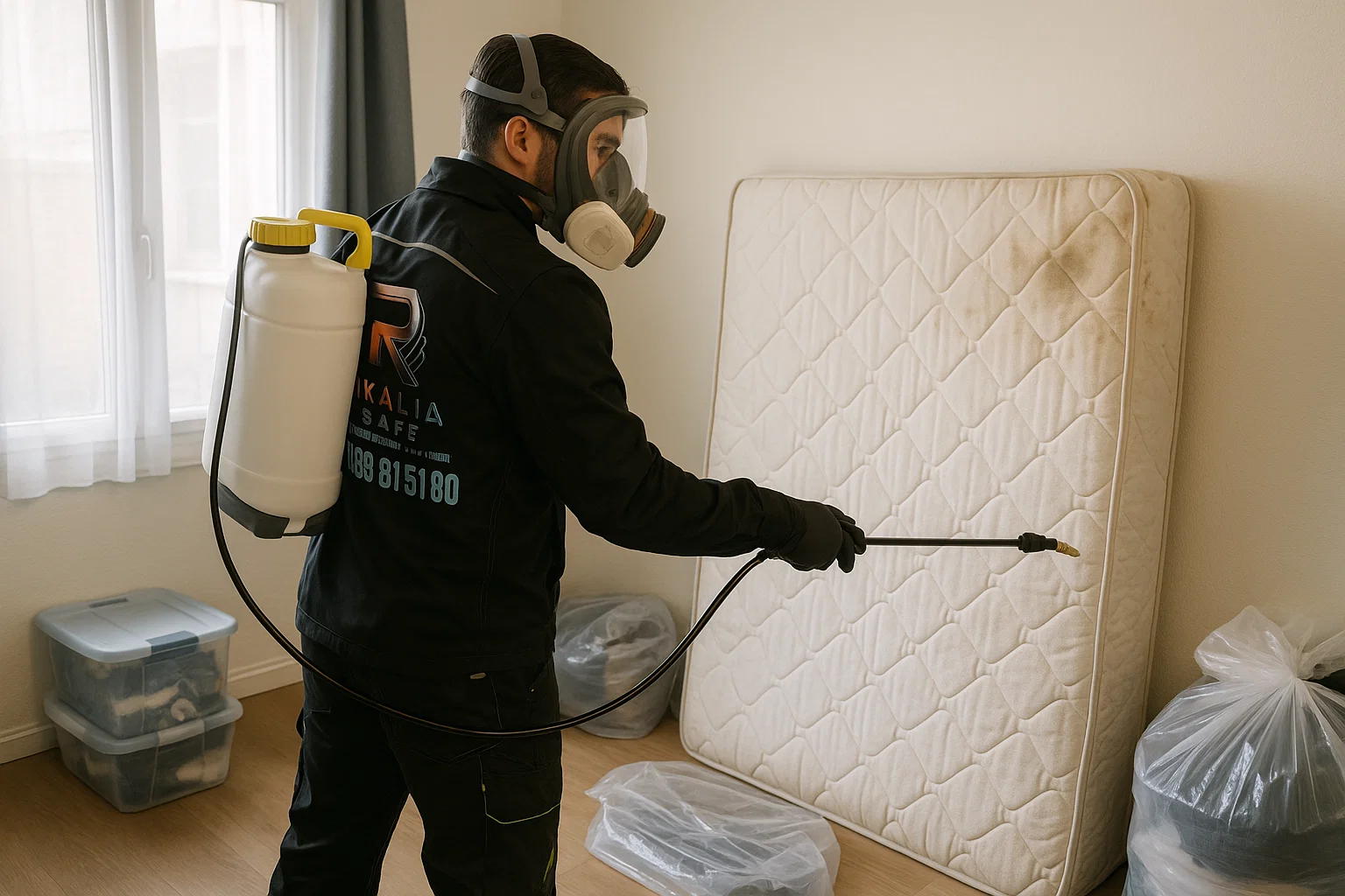 Traitement chimique ciblé contre punaises de lit et puces — application contrôlée